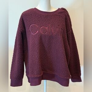 Calvin Klein Maroon Textured Pullover
